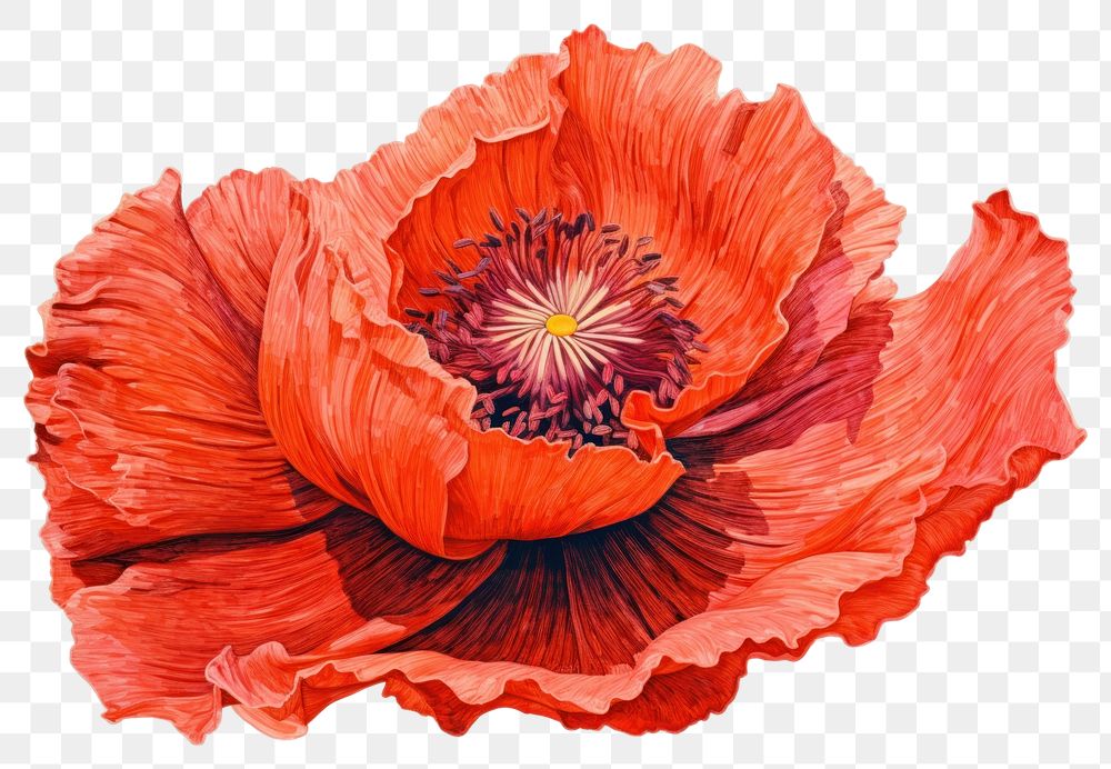 PNG Poppy flower petal plant red.