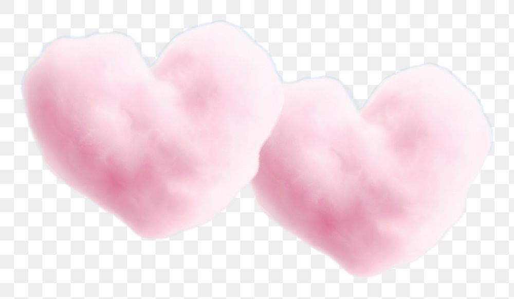 PNG  Couple heart shaped as a clouds with the vanilla sky background softness outdoors daytime.