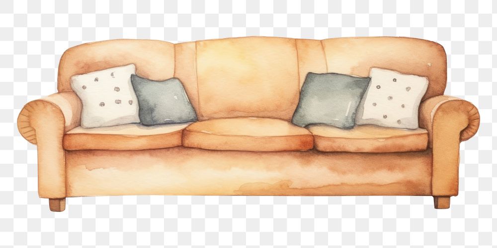 PNG Couch furniture cushion pillow. AI generated Image by rawpixel.