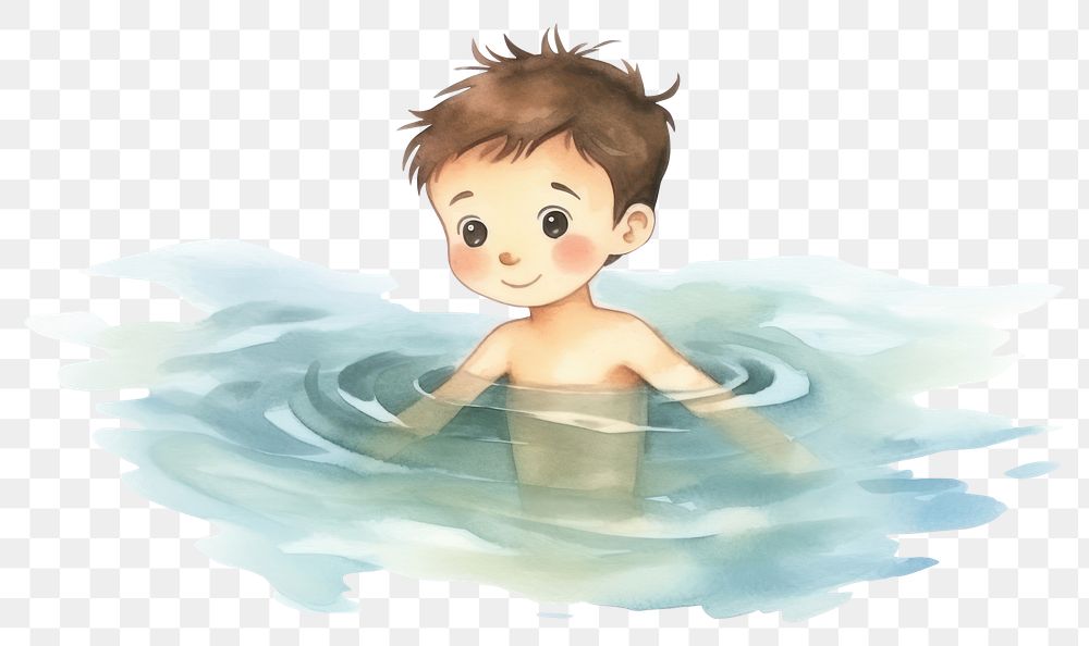 PNG  Swimming boy swimming portrait outdoors. AI generated Image by rawpixel.