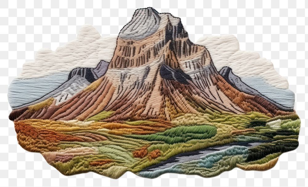 PNG Iceland landscape mountain clothing pattern.