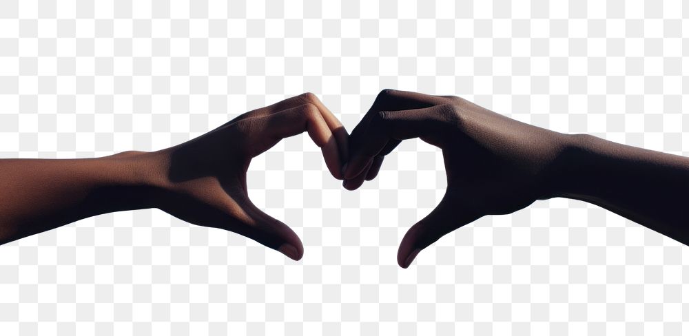 PNG 2 black hands making heart adult sky togetherness. AI generated Image by rawpixel.