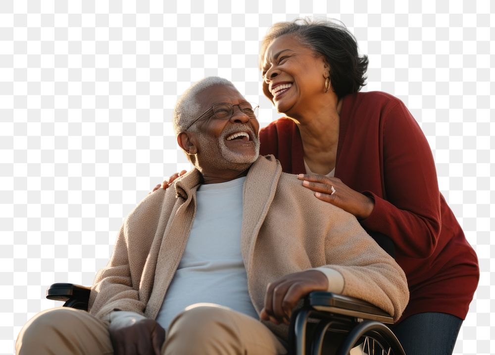PNG Senior african american couple adult happy affectionate. AI generated Image by rawpixel.