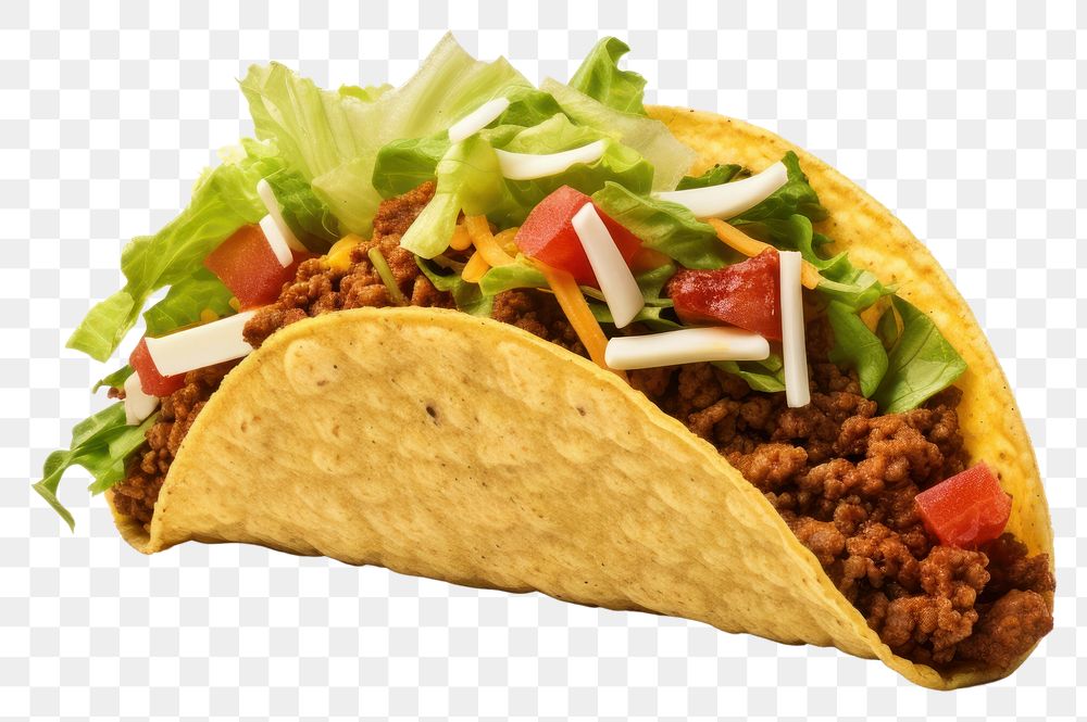 PNG Taco food white background vegetable.