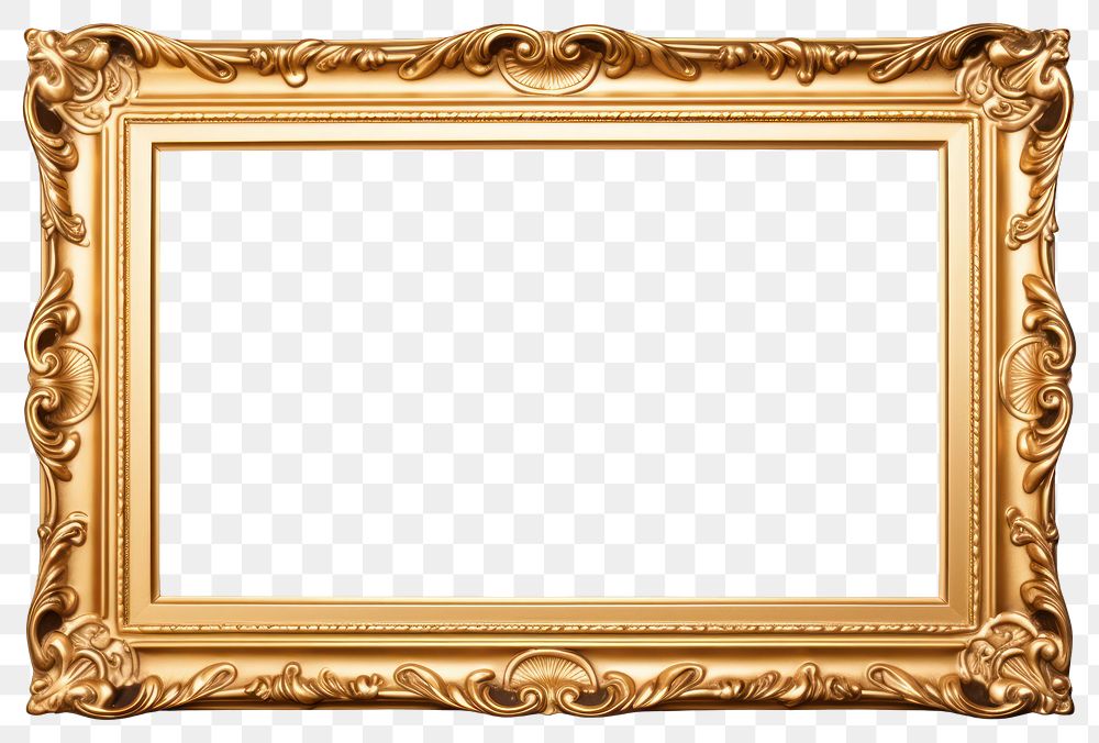 PNG  Golden picture frame in baroque style backgrounds gold architecture. AI generated Image by rawpixel.