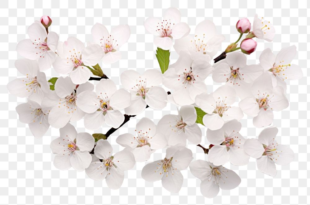 PNG  Cherry flowers blossom plant white. AI generated Image by rawpixel.