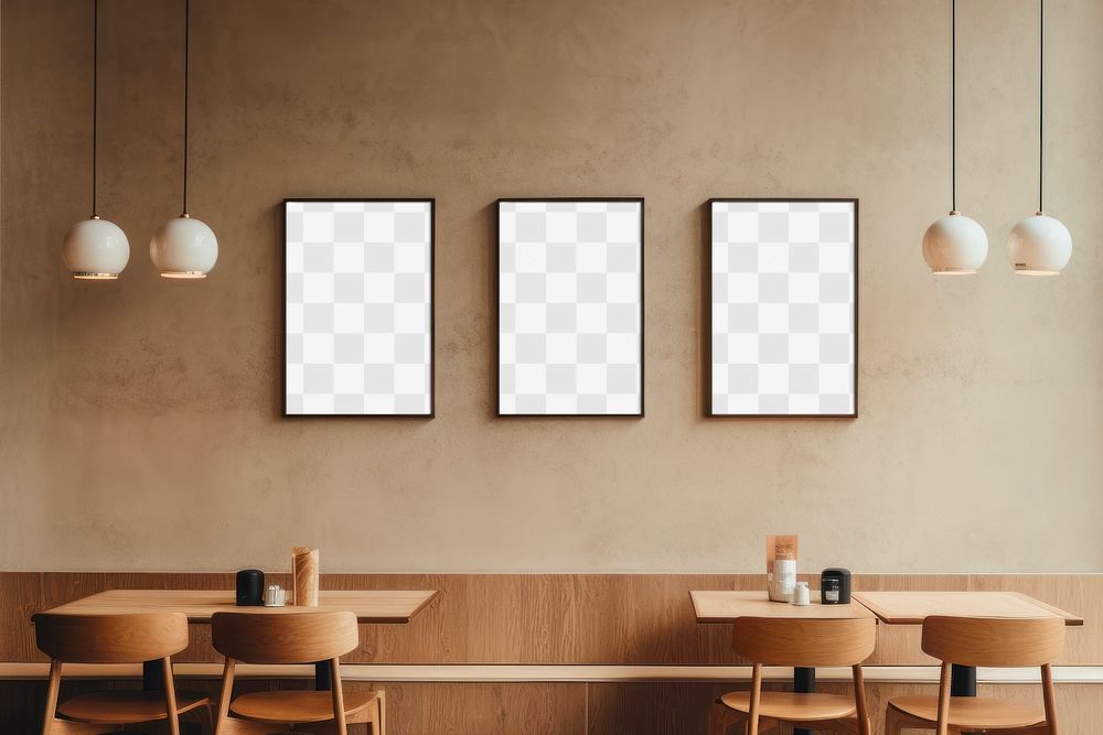 Cafe's picture frame png mockup, transparent design