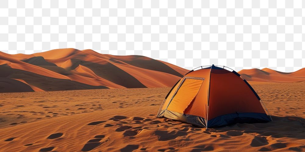 PNG Camping tent in desert outdoors nature architecture.