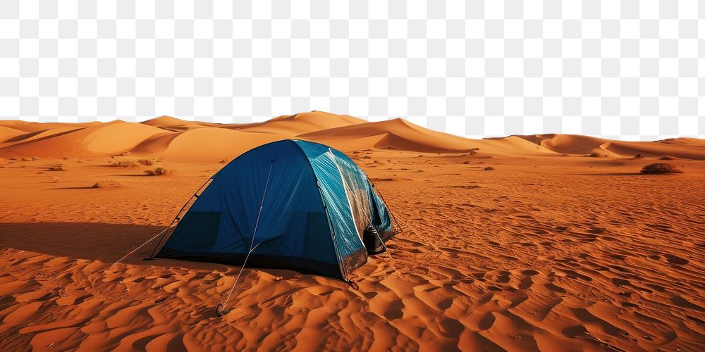 PNG Camping tent in desert outdoors nature tranquility.