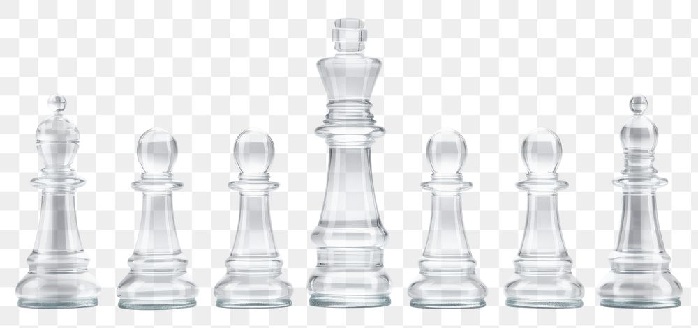 PNG 3d transparent glass style of chess white game intelligence.