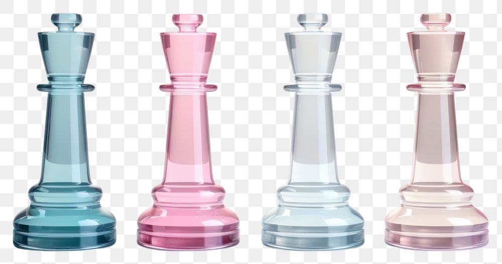 PNG 3d transparent glass style of chess chessboard drinkware strategy.