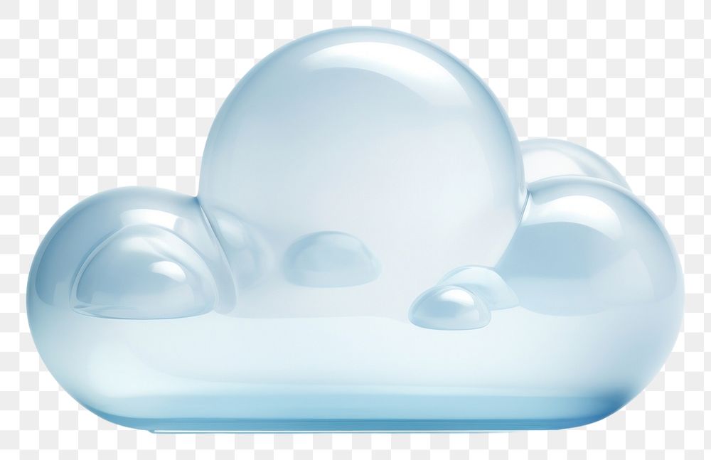 PNG 3d transparent glass style of cloud icon white simplicity floating.
