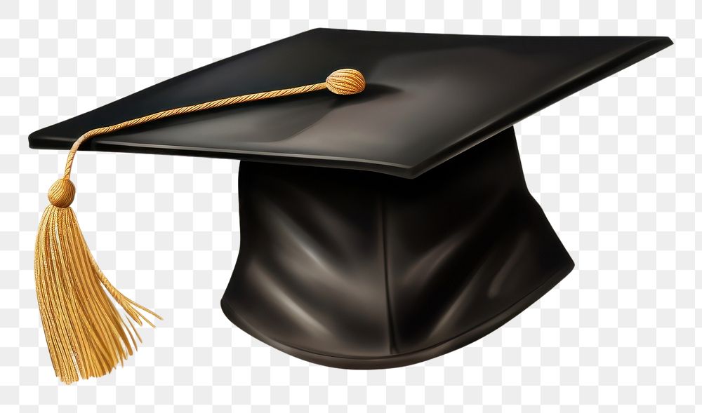 PNG Graduation cap flaoting in the air black intelligence achievement.
