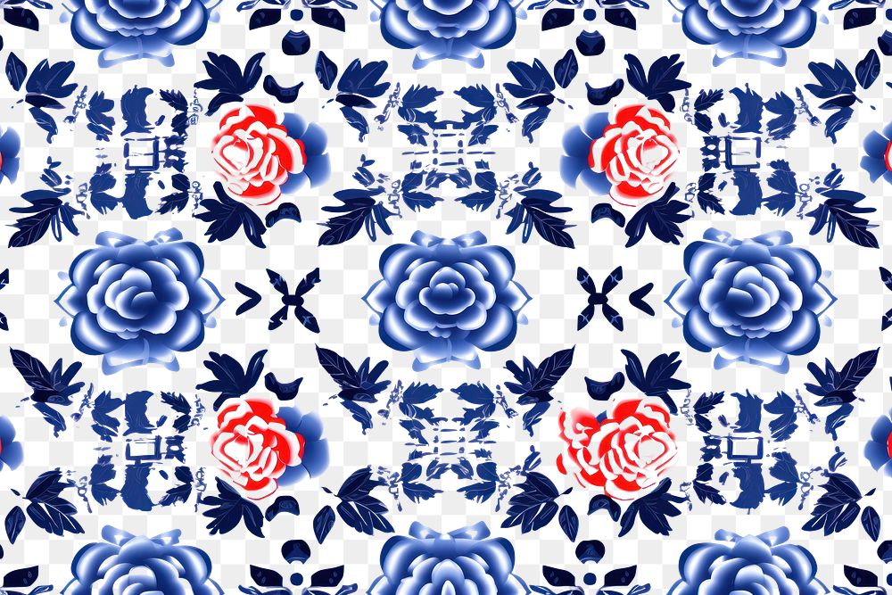 PNG Tile pattern of rose art backgrounds porcelain.