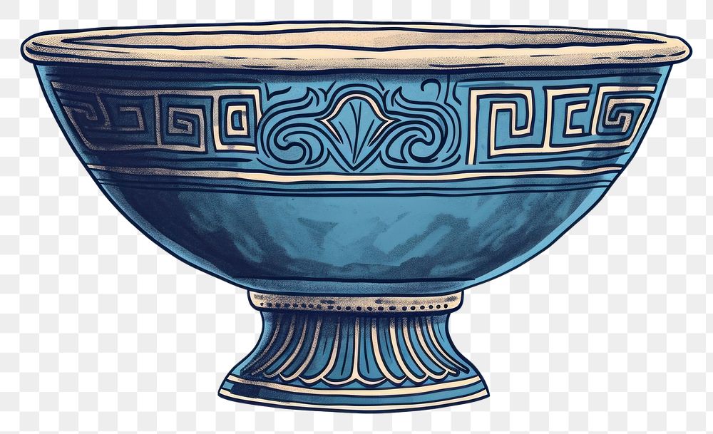 PNG  Antique of antiquities bowl porcelain blue tableware.