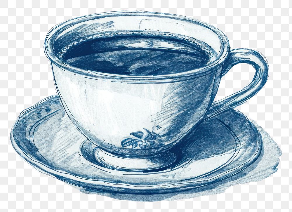 PNG  Antique of coffee drawing saucer sketch.