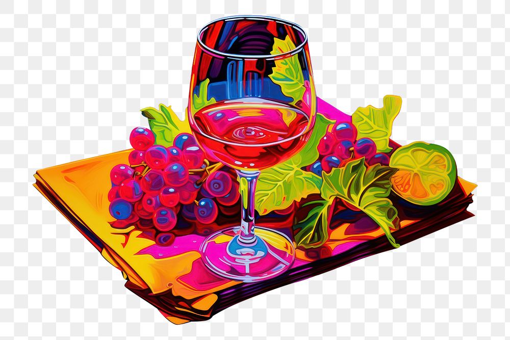 PNG  A wine glass fruit drink. AI generated Image by rawpixel.