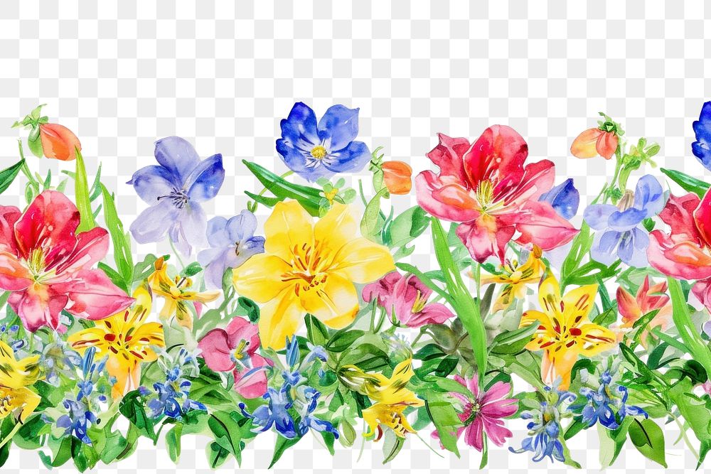 PNG Spring flowers nature outdoors pattern.