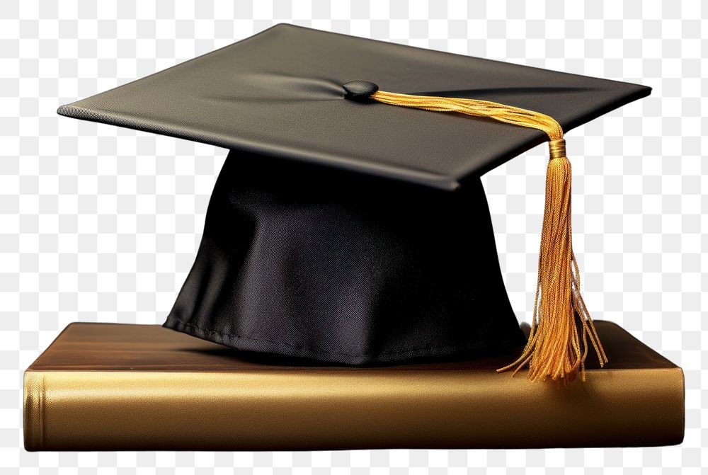 PNG Graduation cap black gold intelligence.