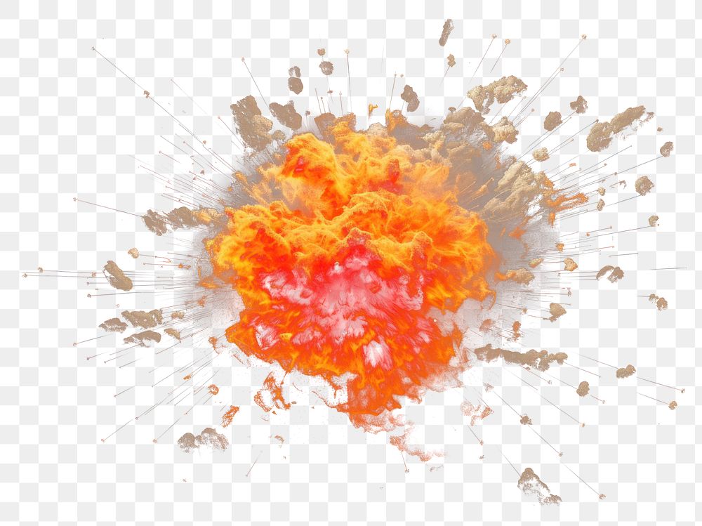 PNG Fireball shot explosion black background destruction.