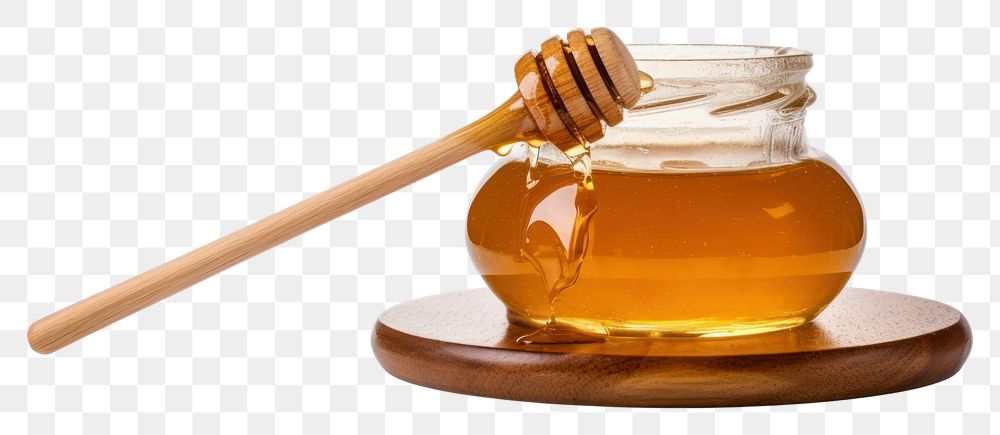PNG Honey jar honeycomb wood white background.
