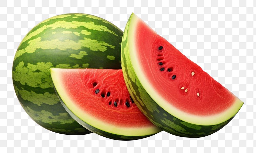 PNG Watermelon and slices of watermelon fruit plant food.