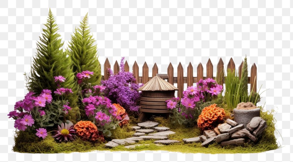 PNG Small wooden yard flowers Premium PNG rawpixel