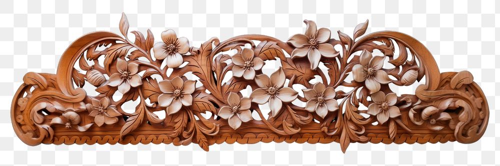 PNG A Balinese orchids wood art accessories. AI generated Image by rawpixel.
