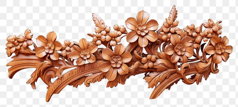 PNG A Balinese orchids art jewelry wood. AI generated Image by rawpixel.