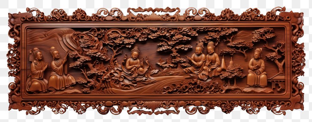 PNG A buddhist art wood representation. AI generated Image by rawpixel.