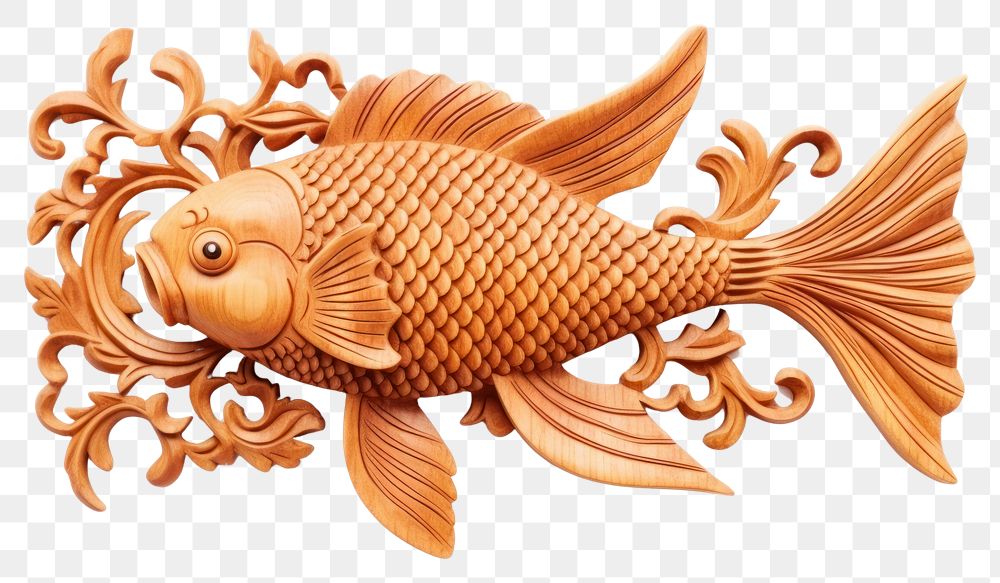 PNG A goldfish animal art white background. AI generated Image by rawpixel.
