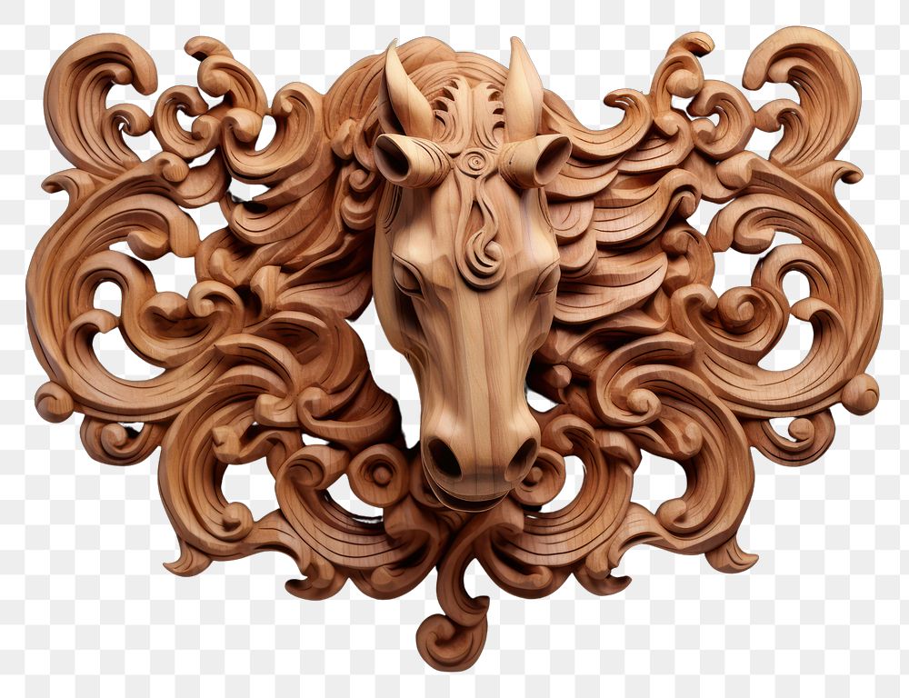 PNG A horse wood art representation. AI generated Image by rawpixel.