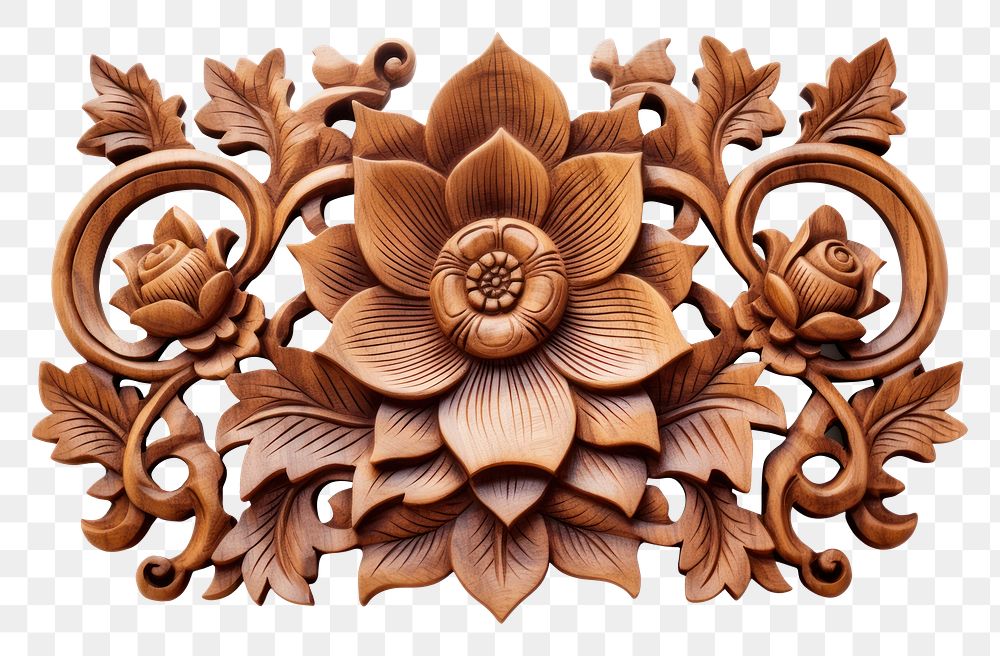 PNG A lotus art wood accessories. AI generated Image by rawpixel.
