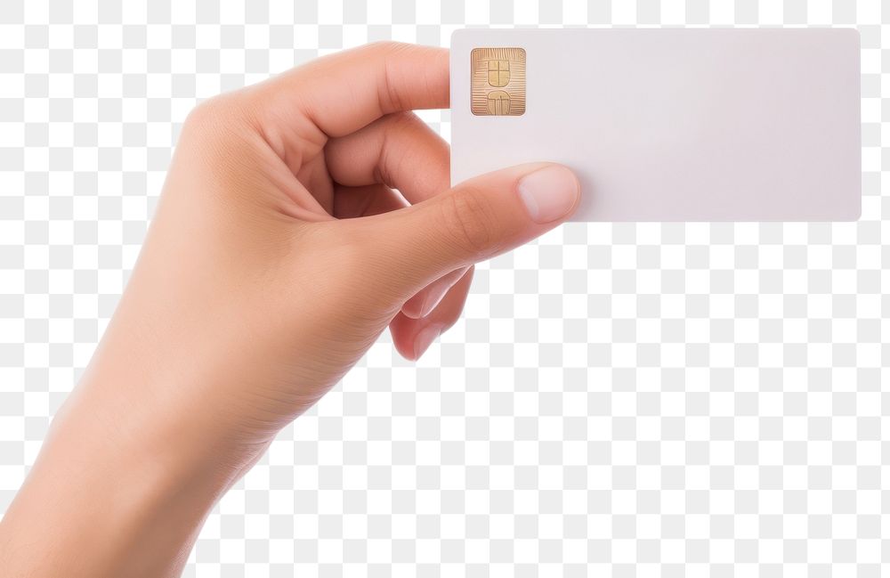 PNG  A hand carry a credit card white background electronics technology.