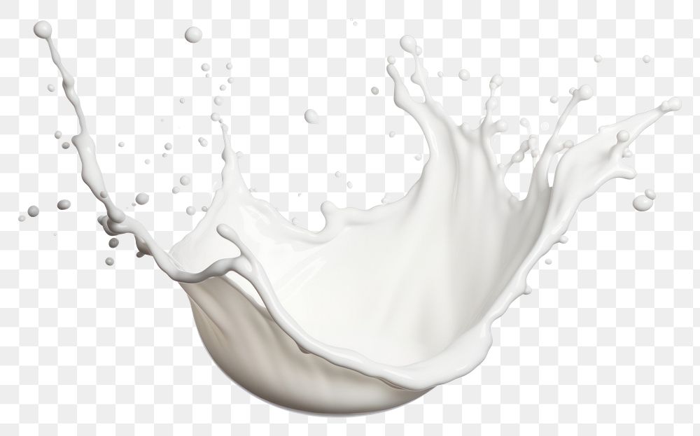 PNG  A milk splash white refreshment splattered.