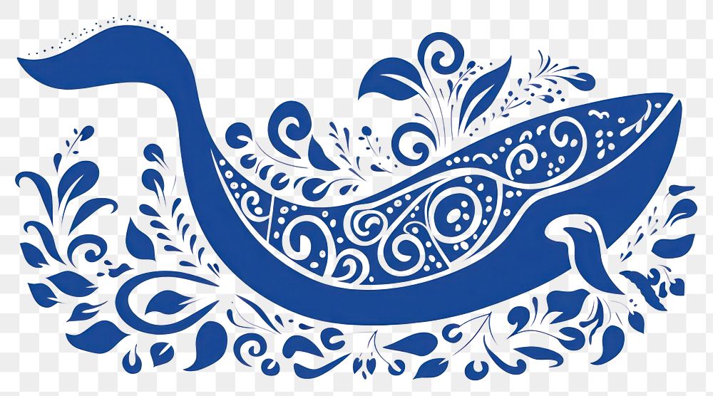 PNG Whale pattern blue creativity.