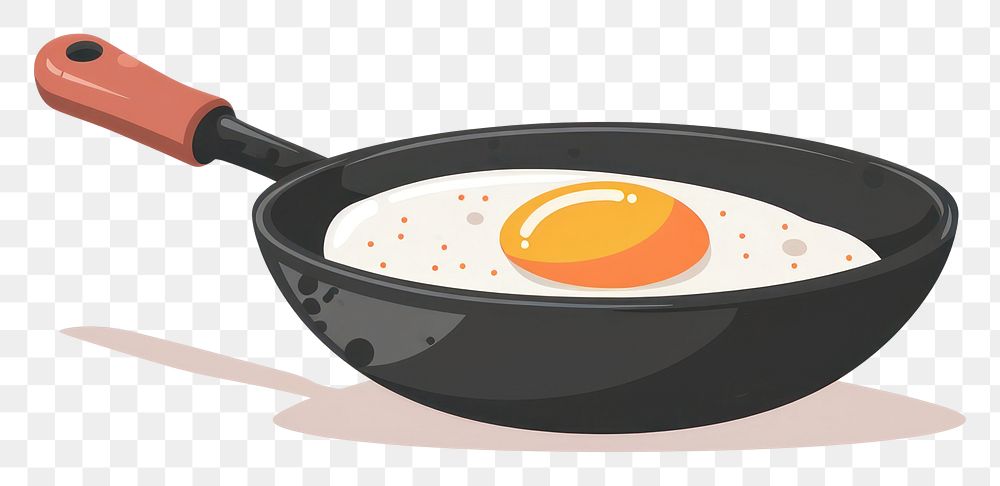 PNG Flat design pan egg breakfast freshness appliance.