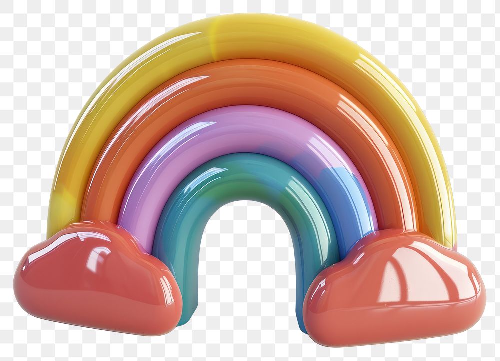 PNG Rainbow toy white background inflatable.