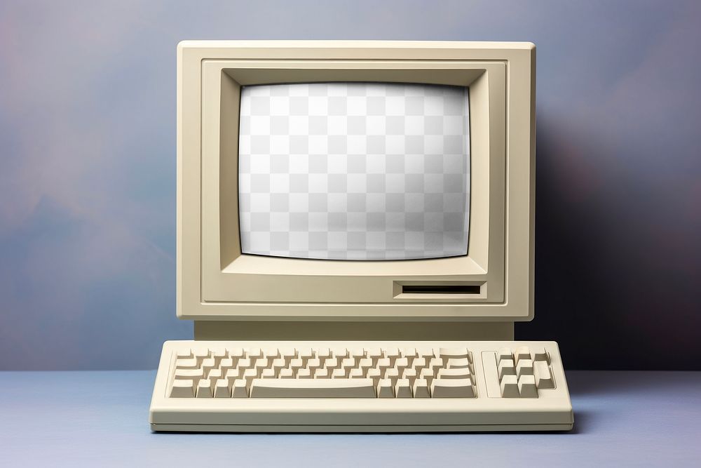 Computer screen mockup png vintage device, transparent design