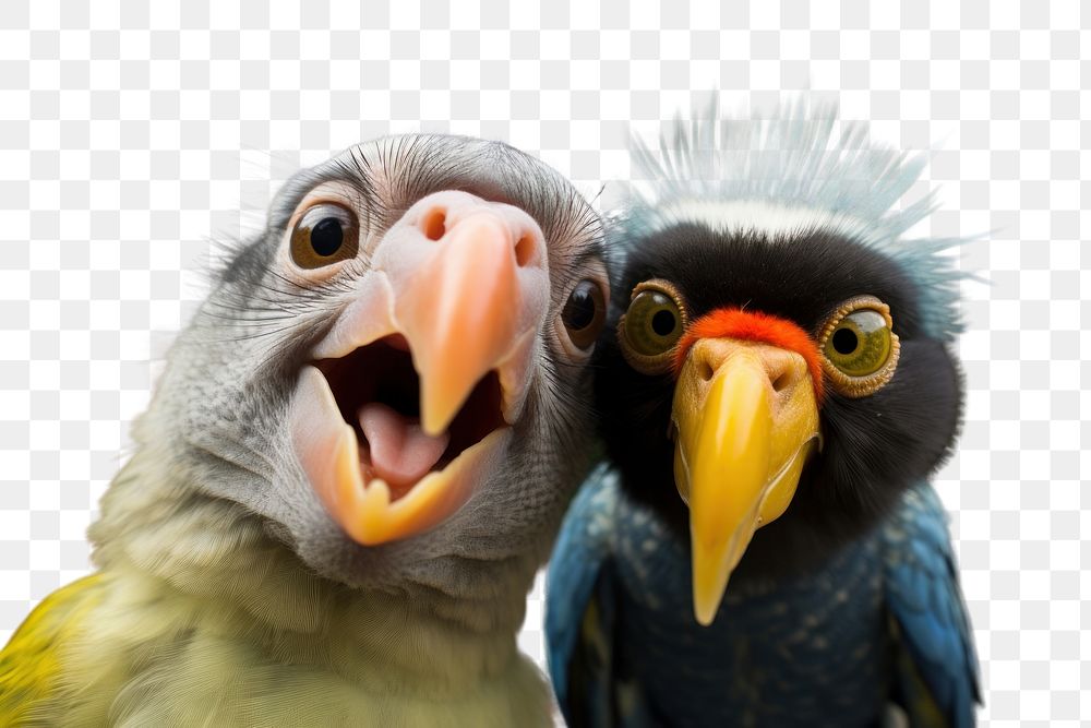 PNG  Monkey and parrot and bunny animal bird beak.