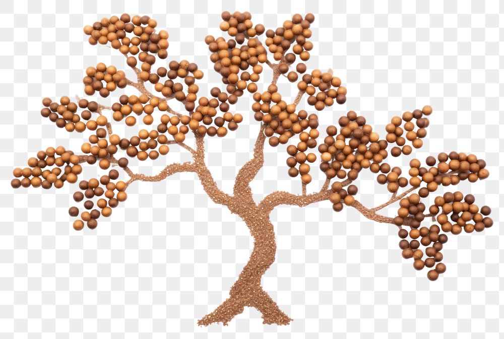 PNG Oak tree bead art white background. AI generated Image by rawpixel.