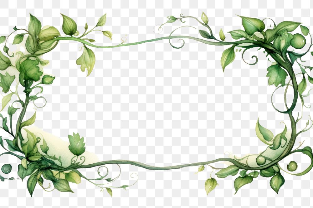 PNG Green element border pattern plant graphics.