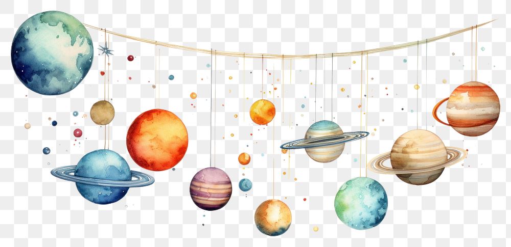 PNG Planet space hanging decoration.