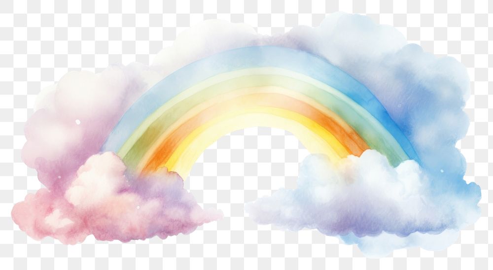 PNG Rainbow nature cloud sky.