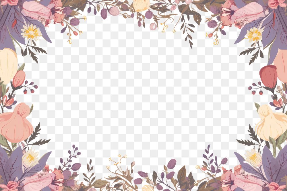 PNG  Tea leaveswedding flower frame border backgrounds pattern plant. AI generated Image by rawpixel.
