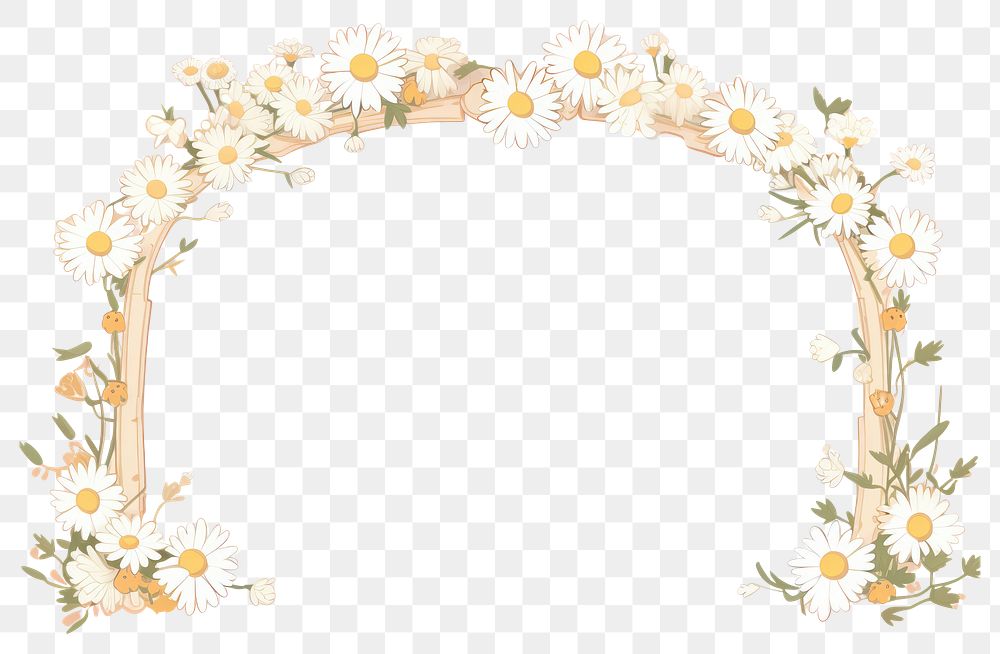 PNG  Chamomile frame flower pattern daisy. AI generated Image by rawpixel.