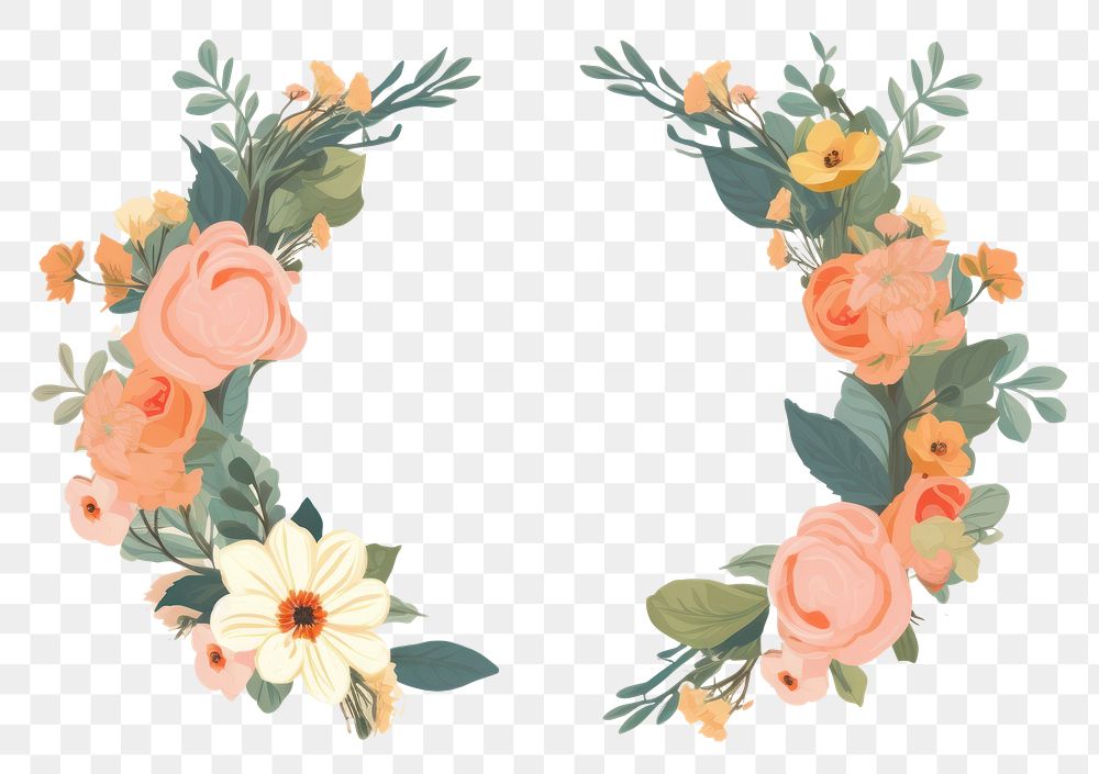 PNG  Color floral frame flower pattern plant. AI generated Image by rawpixel.