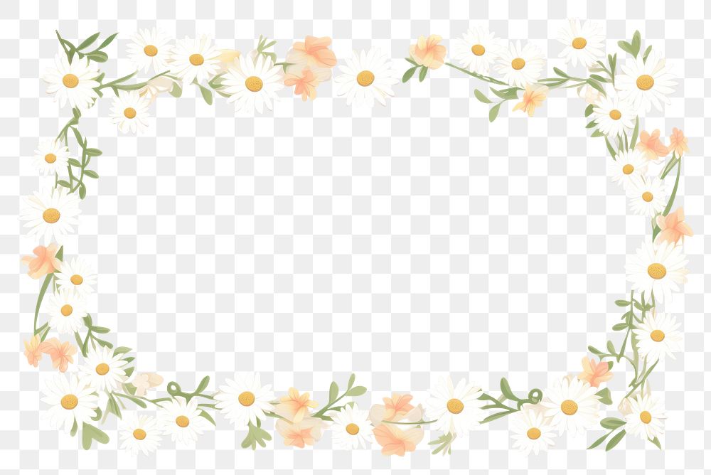 PNG  Daisy flower frame backgrounds pattern plant. AI generated Image by rawpixel.