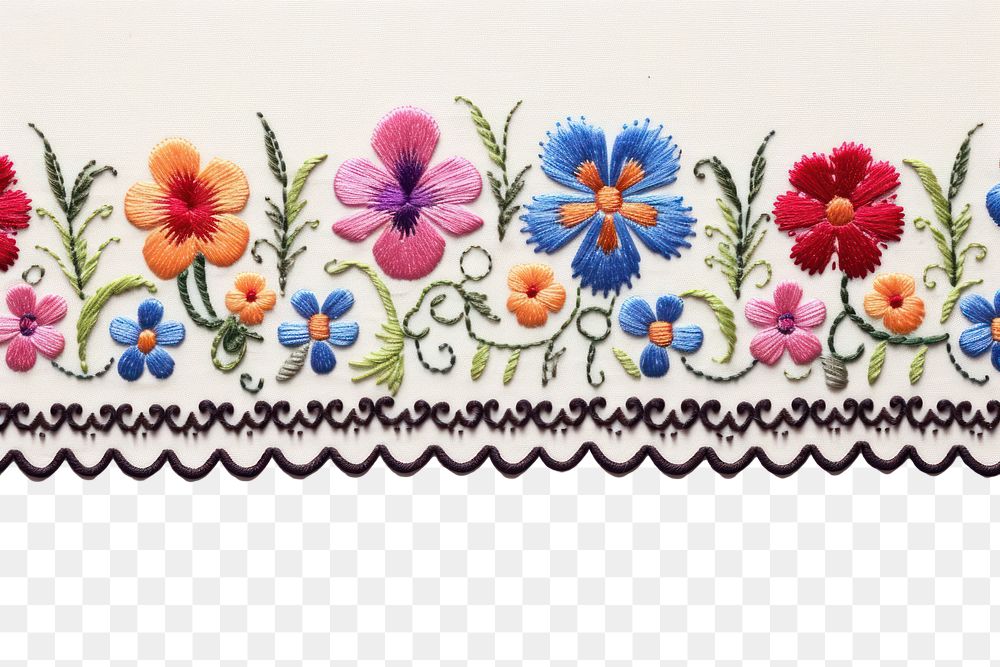 PNG Embroidery of a hand border backgrounds pattern creativity.