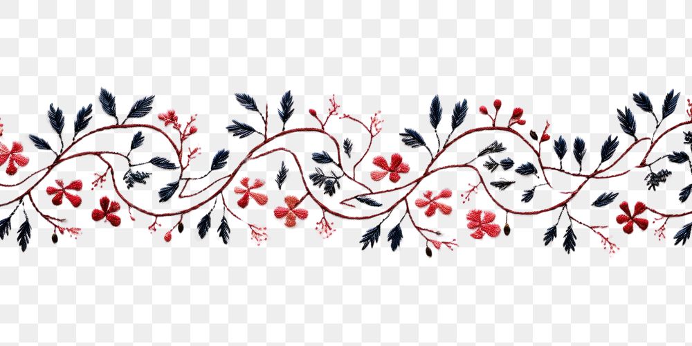 PNG Embroidery of a tree border backgrounds pattern art.